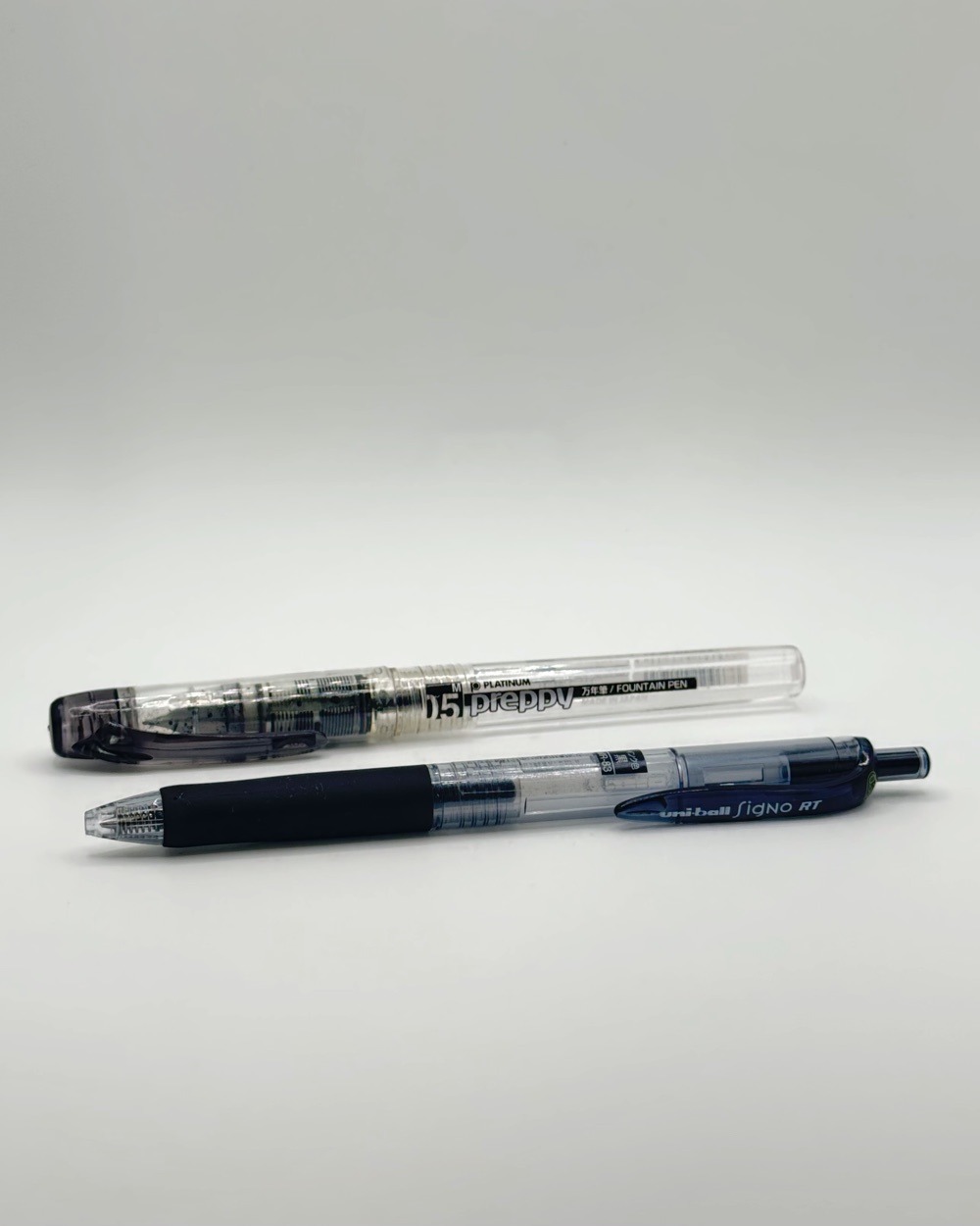 Platinum Preppy fountain pen and Uni-ball Signo RT gel pen